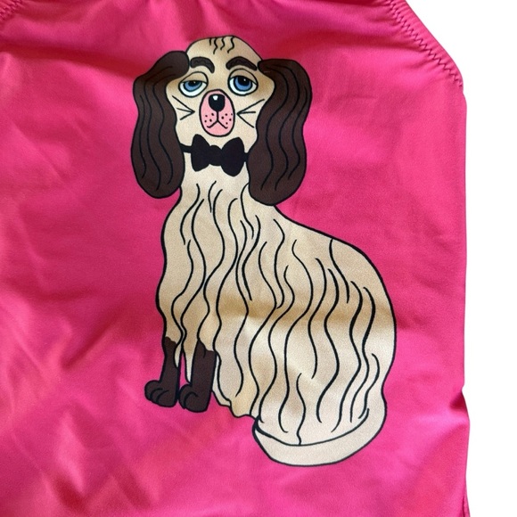 Mini Rodini Pink Dashing Dog UV Swimsuit size 5-7Y - Picture 4 of 6